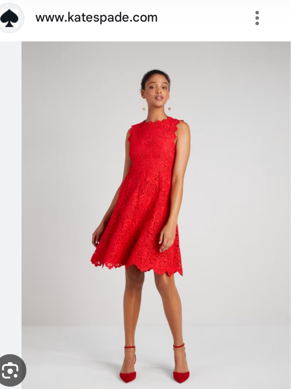 KATE SPADE - NWOT Red Lace midi dress size 8